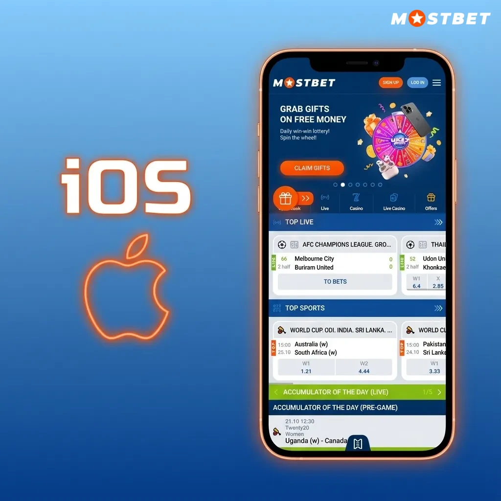iPhone displaying a betting app with live markets, casino tables and INR balance, showing safe download from the official App Store